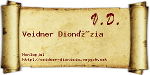 Veidner Dionízia névjegykártya